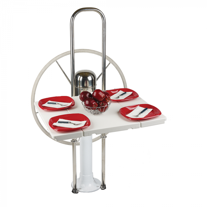 Edson Marine Edson White Poly Fold Down Drop Leaf Table - Edson 9-1/2 Guard w/ 1, 1-1/8, 1-1/4 - $849.00 at Everest
