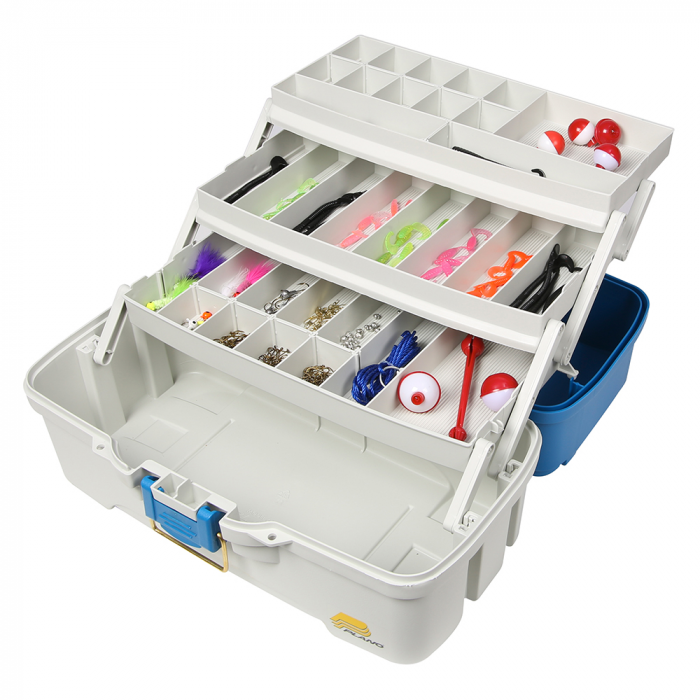 Plano Plano Ready Set Fish Three-Tray Tackle Box - Aqua Blue/Tan - $34.99 at Everest