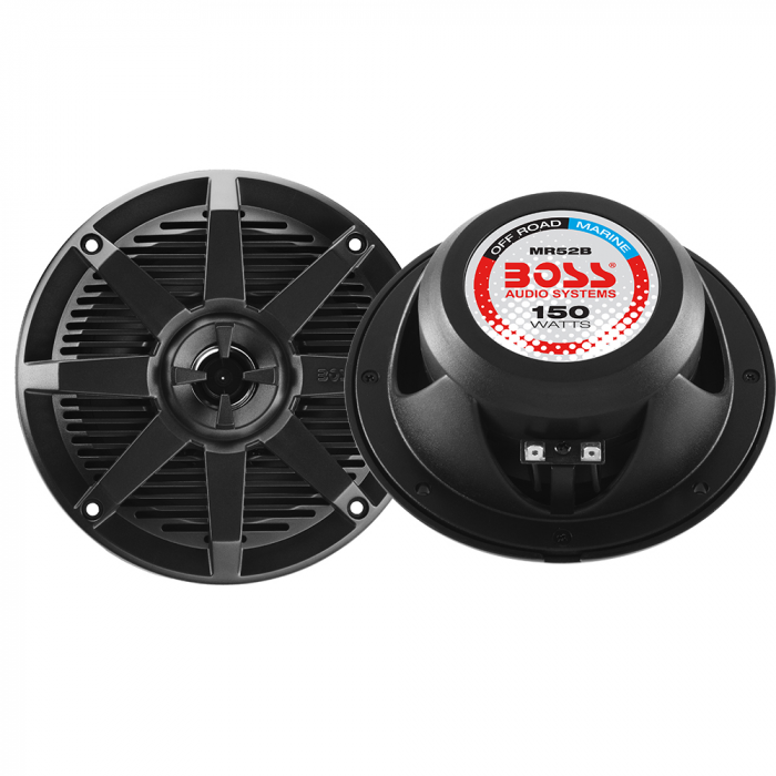 Boss Audio MR52B 5.25 2-Way 150W Marine Full Range Speaker - Black - Pair