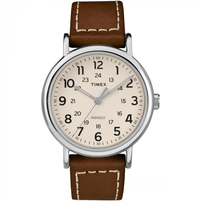 Timex WeekenderA(R) 2-Piece Leather Strap Watch - Cream