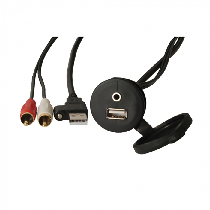 Fusion FUSION MS-CBUUSB3.5 Panel Mount USB & 3.5mm Headphone Jack - $26.99 at Everest