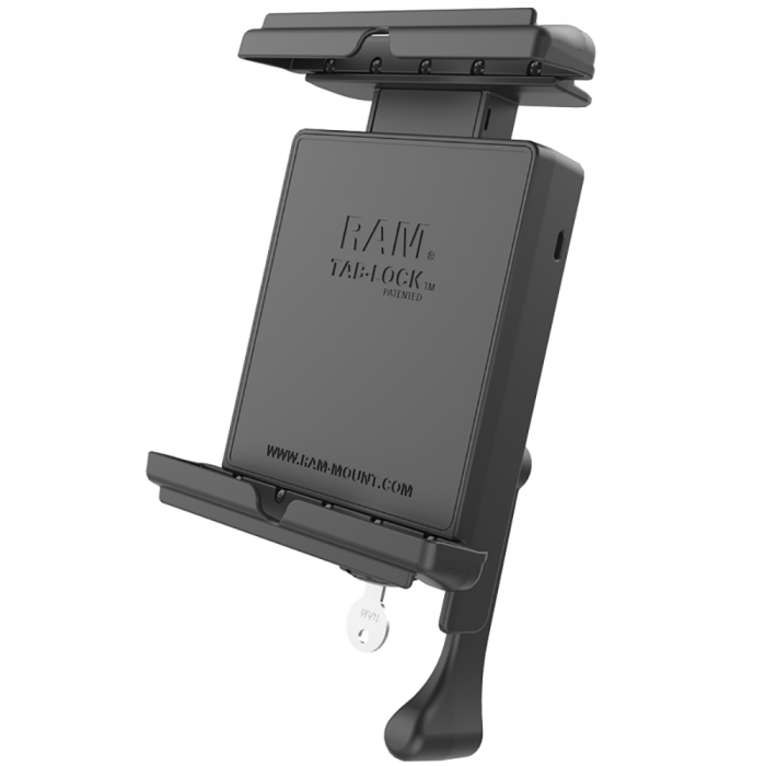 RAM Mount Tab-Lock(TM) Locking Cradle f/Apple iPad mini 1-3 w/Case, Skin & Sleeve