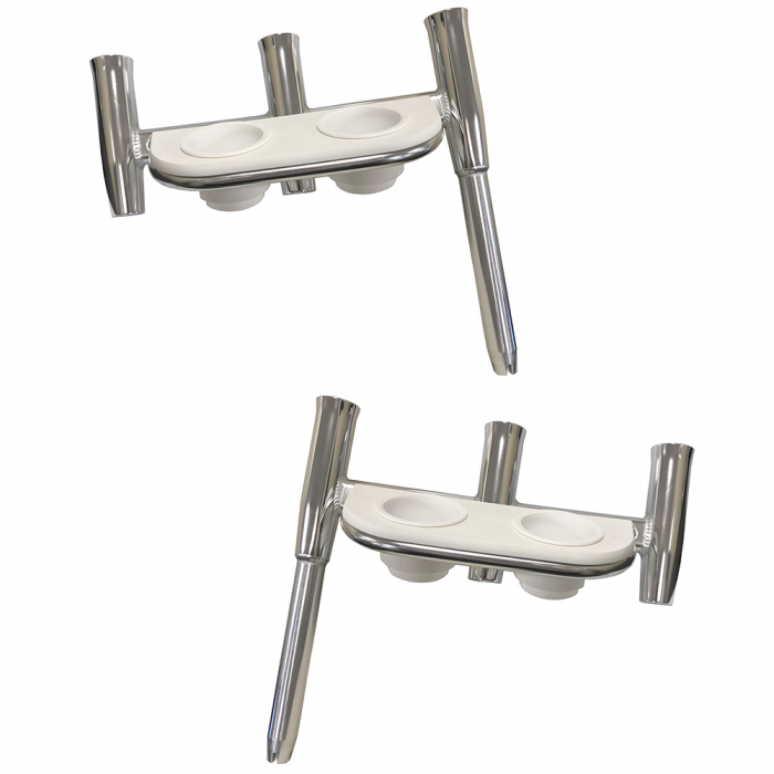 Tigress Tigress Offset Triple Rod Holder w/Cup Holders - Port Side & Starboard Side - Polished Aluminum - $614.99 at Everest