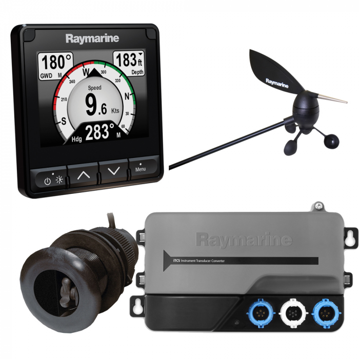 Raymarine Raymarine i70s System Pack w/Color Instrument & Wind, DST Transducers, iTC-5, 3M Backbone, T-Piece, Power & 2 Backbone Terminators - $1449.99 at Everest