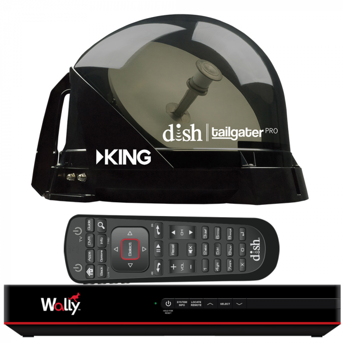 KING DISHA(R) TailgaterA(R) Pro Premium Satellite Portable TV Antenna w/DISHA(R) WallyA(R) HD Receiver