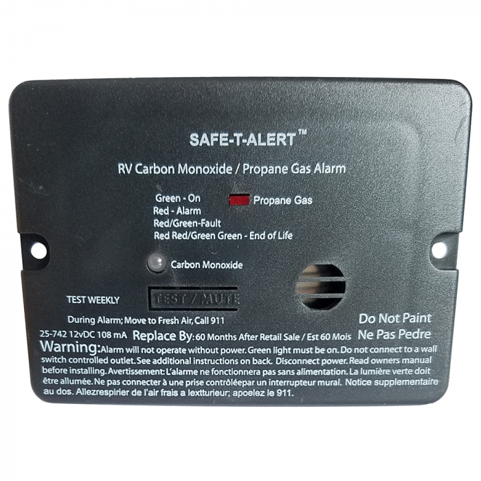Safe-T-Alert Safe-T-Alert Combo Carbon Monoxide Propane Alarm - Surface Mount - Mini - Black - $89.95 at Everest