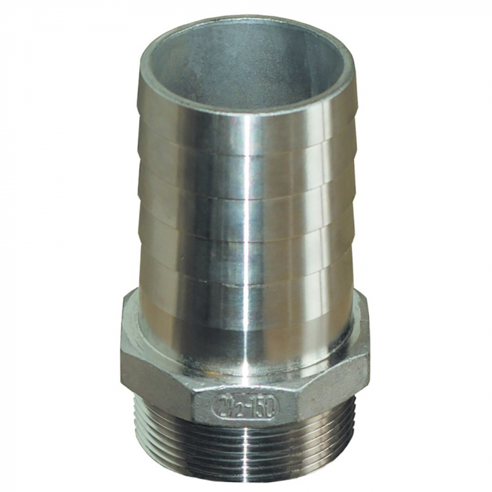 GROCO 2 NPT x 2 ID Stainless Steel Pipe to Hose Straight Fitting