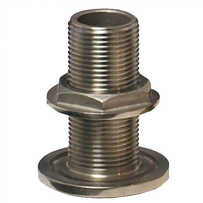GROCO 1-1/4 NPS NPT Combo Stainless Steel Thru-Hull Fitting w/Nut