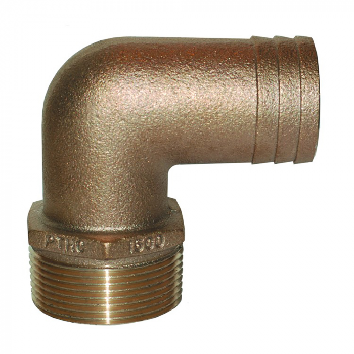 Groco GROCO 1/2 NPT Bronze 90 Degree Pipe to 1/2-5/8 ID Hose - $12.00 at Everest