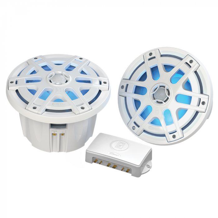 Poly-Planar MA-OC8 8 500 Watt Waterproof Blue LED Speaker - White