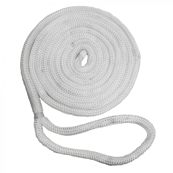 New England Ropes 5/8 x 40' Nylon Double Braid Dock Line - White