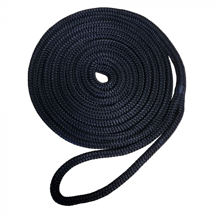 Robline Premium Nylon Double Braid Dock Line - 3/8 x 15' - Black