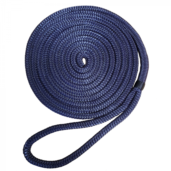 Robline Premium Nylon Double Braid Dock Line - 1/2 x 35' - Navy Blue