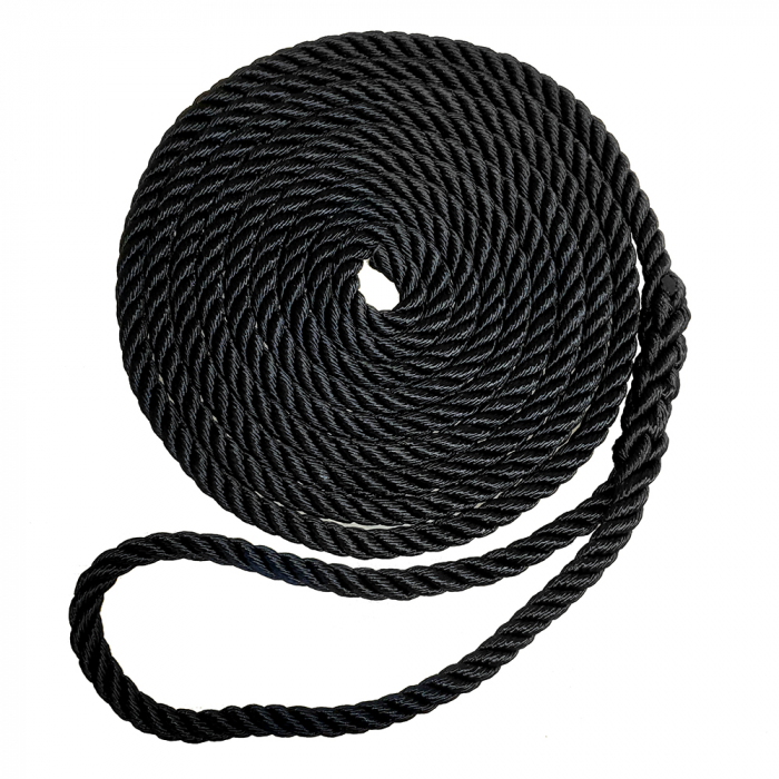 Robline Premium Nylon 3 Strand Dock Line - 5/8 x 20' - Black