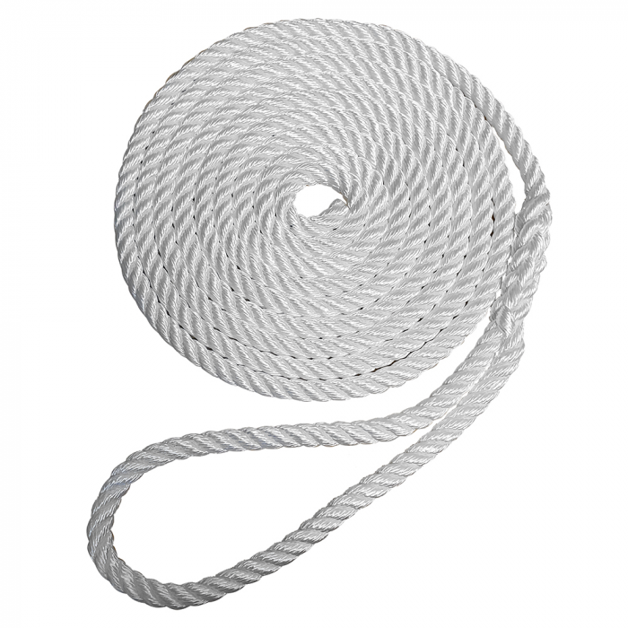 Robline Premium Nylon 3 Strand Dock Line - 5/8 x 25' - White