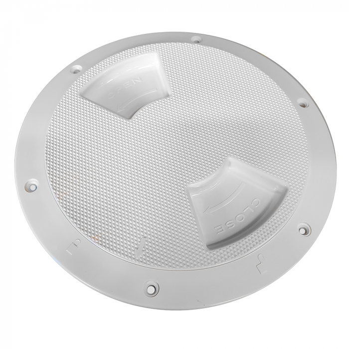 Sea-Dog Sea-Dog Quarter-Turn Textured Deck Plate w/Internal Collar - White - 8 - $28.00 at Everest