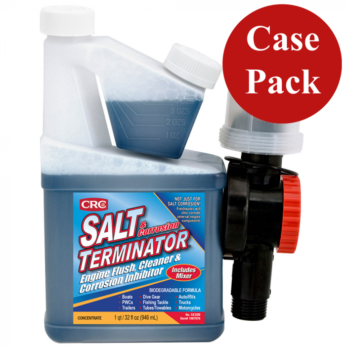 CRC SX32M Salt TerminatorA(R) Engine Flush, Cleaner & Corrosion Inhibitor w/Mixer Unit - 32 FL Oz *Case of 6