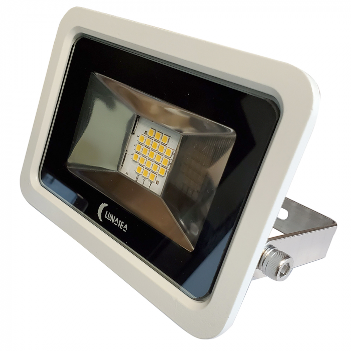 Lunasea Lighting Lunasea 10W Slimline LED Floodlight, 120VAC Only, Cool White, 1200 Lumens, 3' Cord - White Housing - $95.99 at Everest