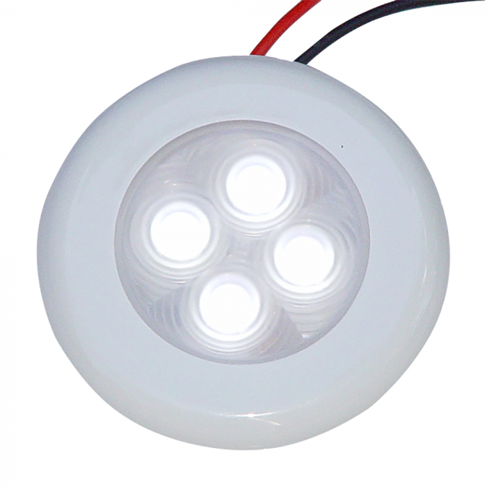 Aqua Signal Aqua Signal Bogota 4 LED Round Light - White LED w/White Plastic/Optional Chrome Housing - $27.95 at Everest