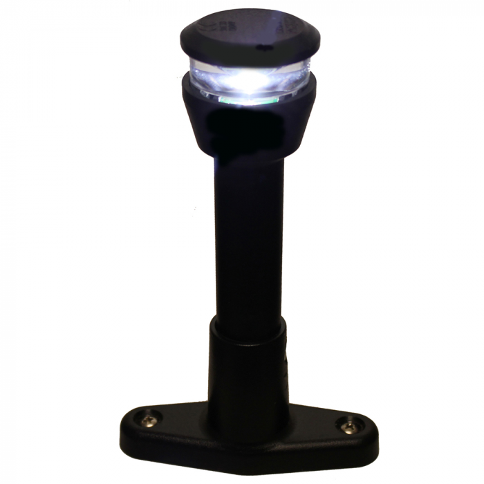 Aqua Signal Series 30 All-Round Deck Mount Light - White LED w/5.3 Mounting Arm - Black Housing