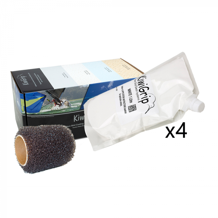Kiwigrip KiwiGrip 4 - 1 Liter Pouches - White w/4 Roller - $174.00 at Everest