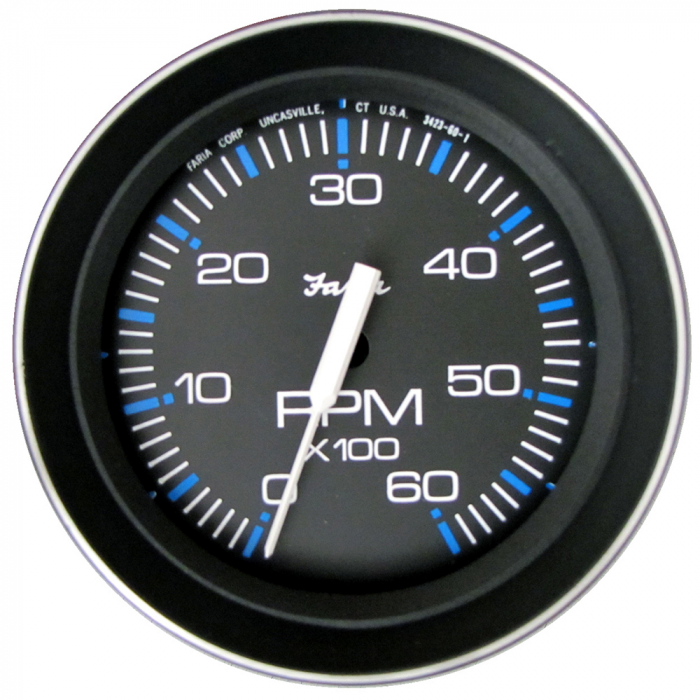 Faria Coral 4 Tachometer 6000 RPM (Gas) (Inboard and I/O)