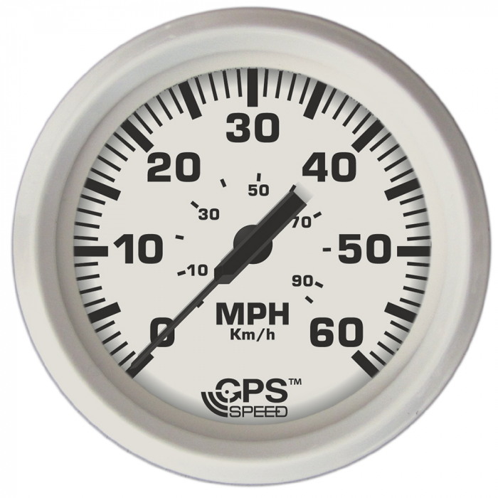 Faria Dress White 4 GPS Speedometer - 60 MPH
