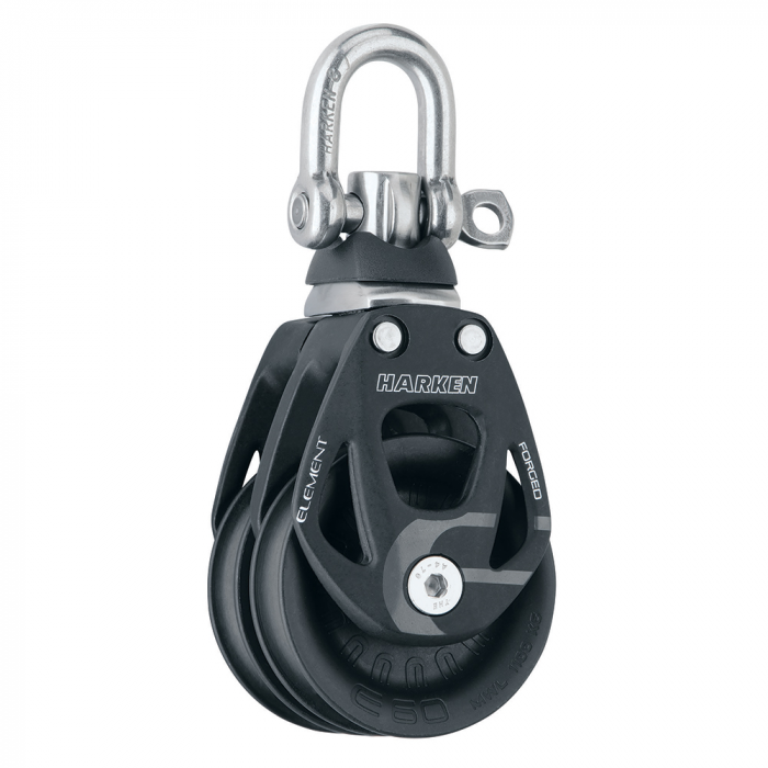 Harken 60mm Double Aluminum Element Block w/Swivel