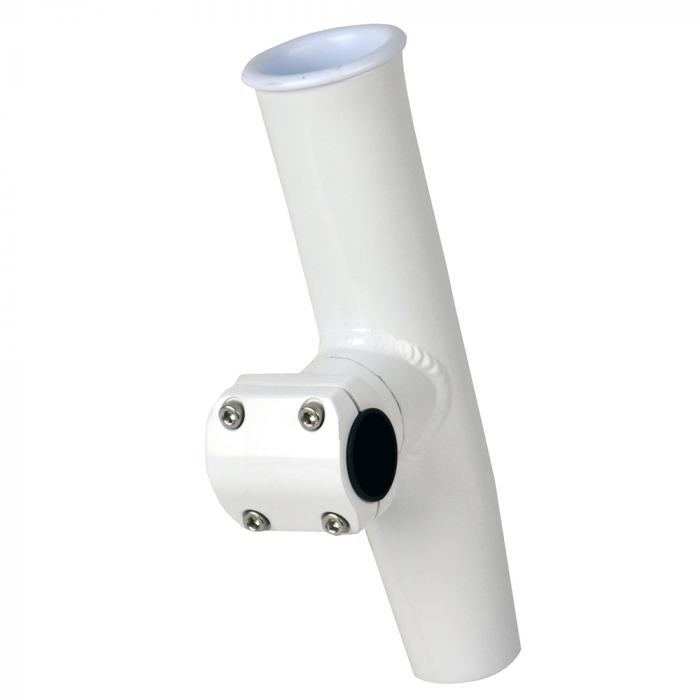 C.E. Smith Adjustable Mid Mount Rod Holder - 1.66 or 1-1/2 OD - White Powder Coat Aluminum with Sleeve & Hex Key