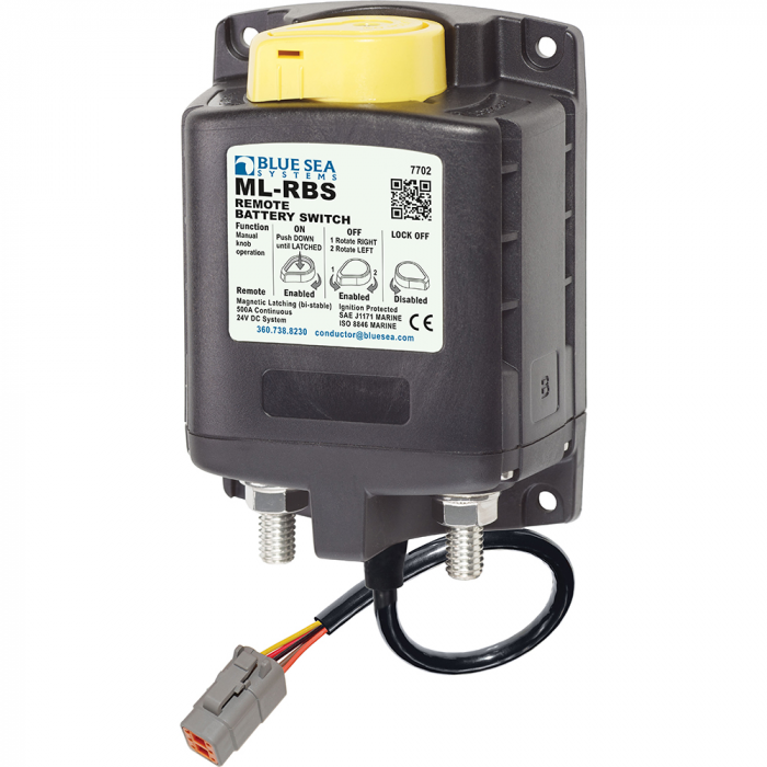 Blue Sea Systems Blue Sea 7702100 ML Solenoid 24V 500A w/Manual Control & Deutsch Connector - $264.99 at Everest