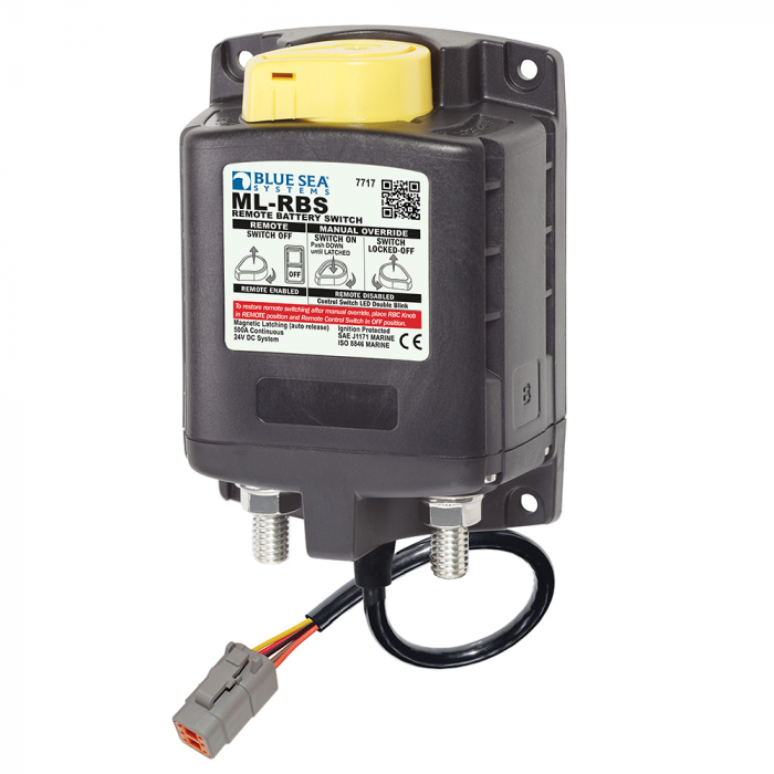 Blue Sea Systems Blue Sea 7717100 ML-RBS Remote Battery Switch with Manual Control Auto Release & Deutsch Connector - 24V - $304.99 at Everest