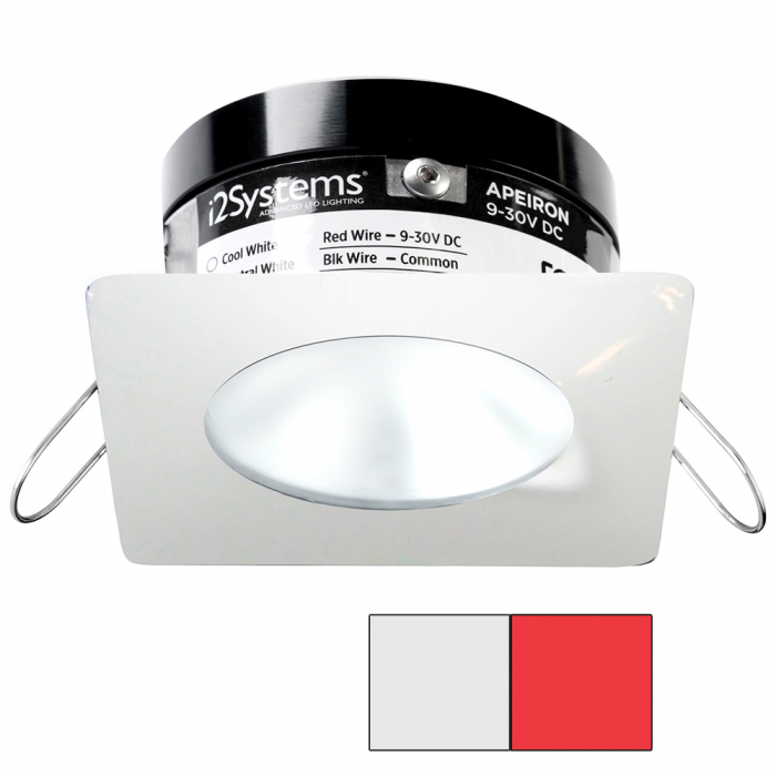 I2Systems Inc i2Systems Apeiron PRO A503 - 3W Spring Mount Light - Square/Round - Cool White & Red - White Finish - $137.50 at Everest