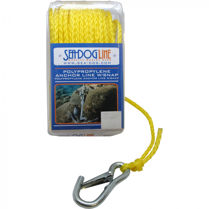 Sea-Dog Sea-Dog Poly Pro Anchor Line w/Snap - 1/4 x 100' - Yellow - $19.25 at Everest