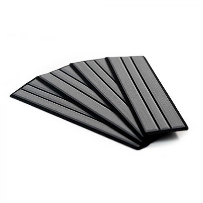 Seadek SeaDek Brushed 6mm 4-Piece Step Kit - 3.75 x 12.75 - Storm Gray/Black Faux Teak - $36.99 at Everest