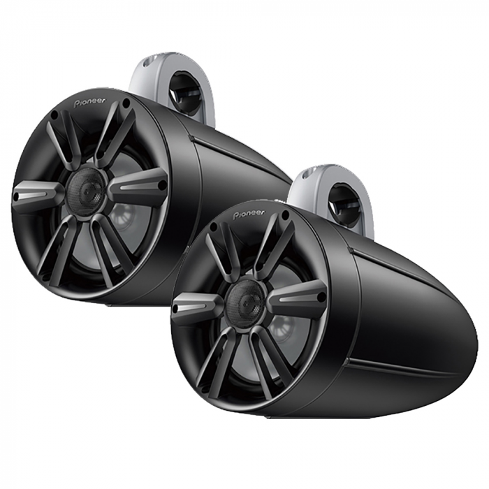 Pioneer 7.7 250W IPX7A(R) Tower Speaker w/RGB LED Lighting - Max Sports Grill - Black