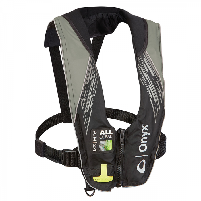 Onyx Outdoor Onyx A/M-24 Series All Clear Automatic/Manual Inflatable Life Jacket - Grey - Adult - $249.99 at Everest
