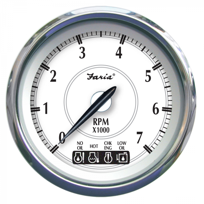 Faria Newport SS 4 Tachometer w/System Check Indicator f/Johnson/Evinrude Gas Outboard - 7000 RPM