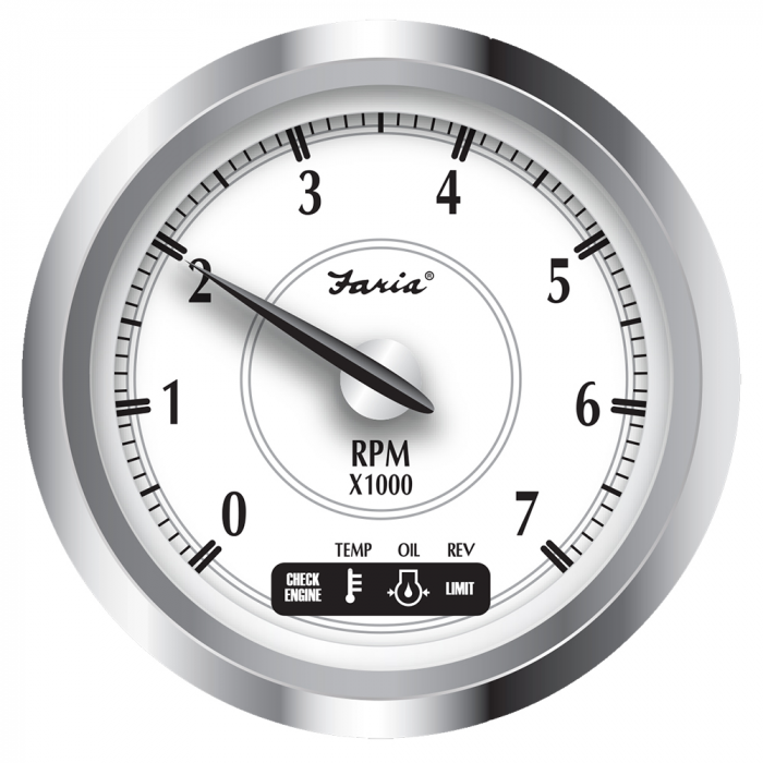 Faria Newport SS 4 Tachometer w/System Check Indicator f/Suzuki Gas Outboard - 0 to 7000 RPM