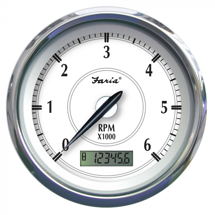 Faria Newport SS 4 Tachometer w/Hourmeter f/Gas Outboard - 7000 RPM