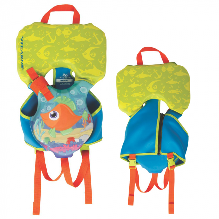 Puddle Jumper Infant Hydroprene(TM) Life Vest - Orang/Green/Blue Fish - Under 30lbs