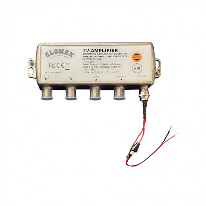 Glomex Marine Antennas Glomex Automatic Gain Control Amplifier w/Automatic A/B Switch - 12/24VDC - 2 Outputs - $115.00 at Everest