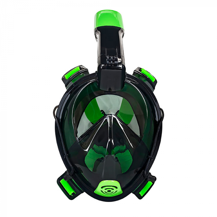 Aqua Leisure Aqua Leisure Frontier Full-Face Snorkeling Mask - Adult Sizing - Eye to Chin > 4.5 - Green/Black - $69.99 at Everest