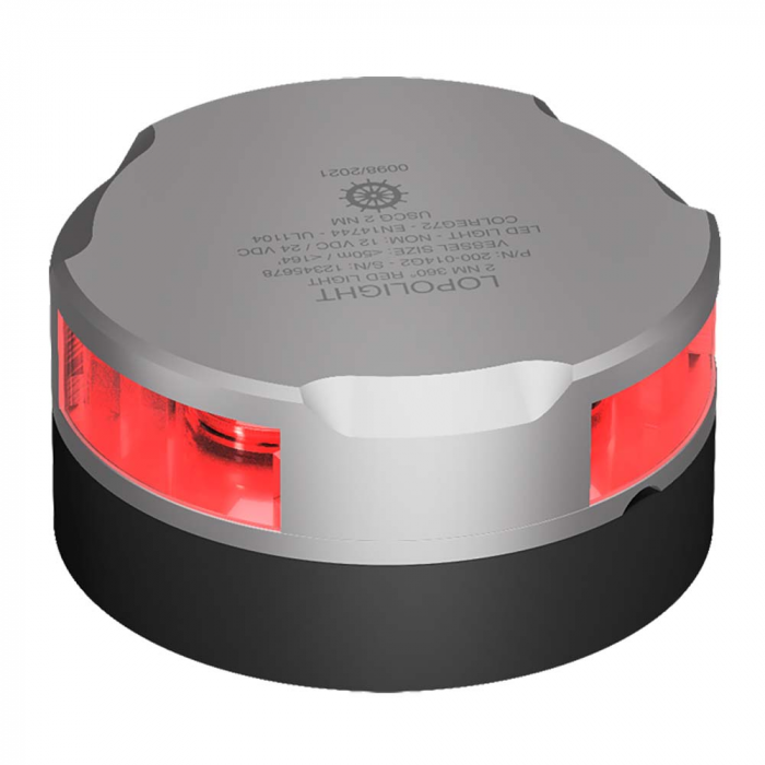 Lopolight Lopolight 360Adeg Navigation Light - 2nm f/Vessels Up To 164' (50M) - 15M Cable - Red w/Silver Housing - $661.45 at Everest