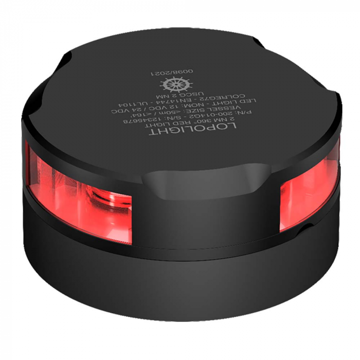 Lopolight Lopolight 360Adeg Red Navigation Light - 2nm - 15M Cable - Black Housing - $661.45 at Everest