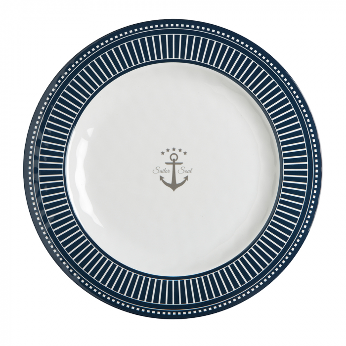 Marine Business Melamine Flat, Round Dinner Plate - SAILOR SOUL - 10 Set of 6