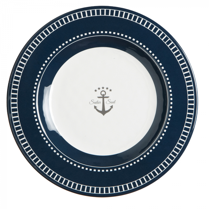 Marine Business Melamine Round Dessert Plate - SAILOR SOUL - 7 Set of 6