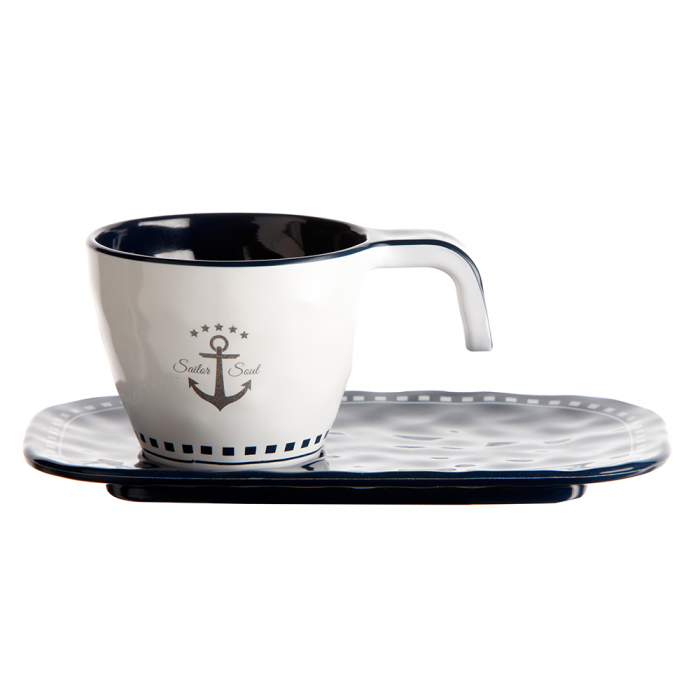 Marine Business Marine Business Melamine Espresso Cup & Plate Set - SAILOR SOUL - Set of 6 - $77.98 at Everest