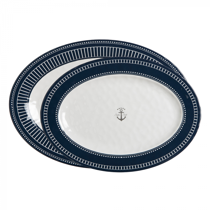 Marine Business Marine Business Melamine Oval Serving Platters Set - SAILOR SOUL - Set of 2 - $67.36 at Everest
