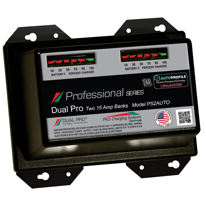 Dual Pro Dual Pro PS2 Auto 15A - 2-Bank Lithium/AGM Battery Charger - $516.99 at Everest