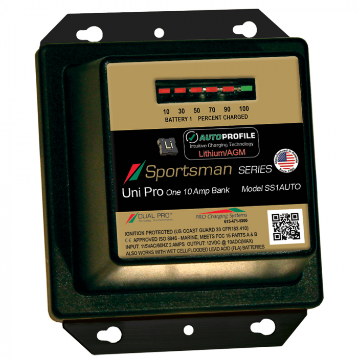 Dual Pro Dual Pro SS1 Auto 10A - 1-Bank Lithium/AGM Battery Charger - $252.99 at Everest